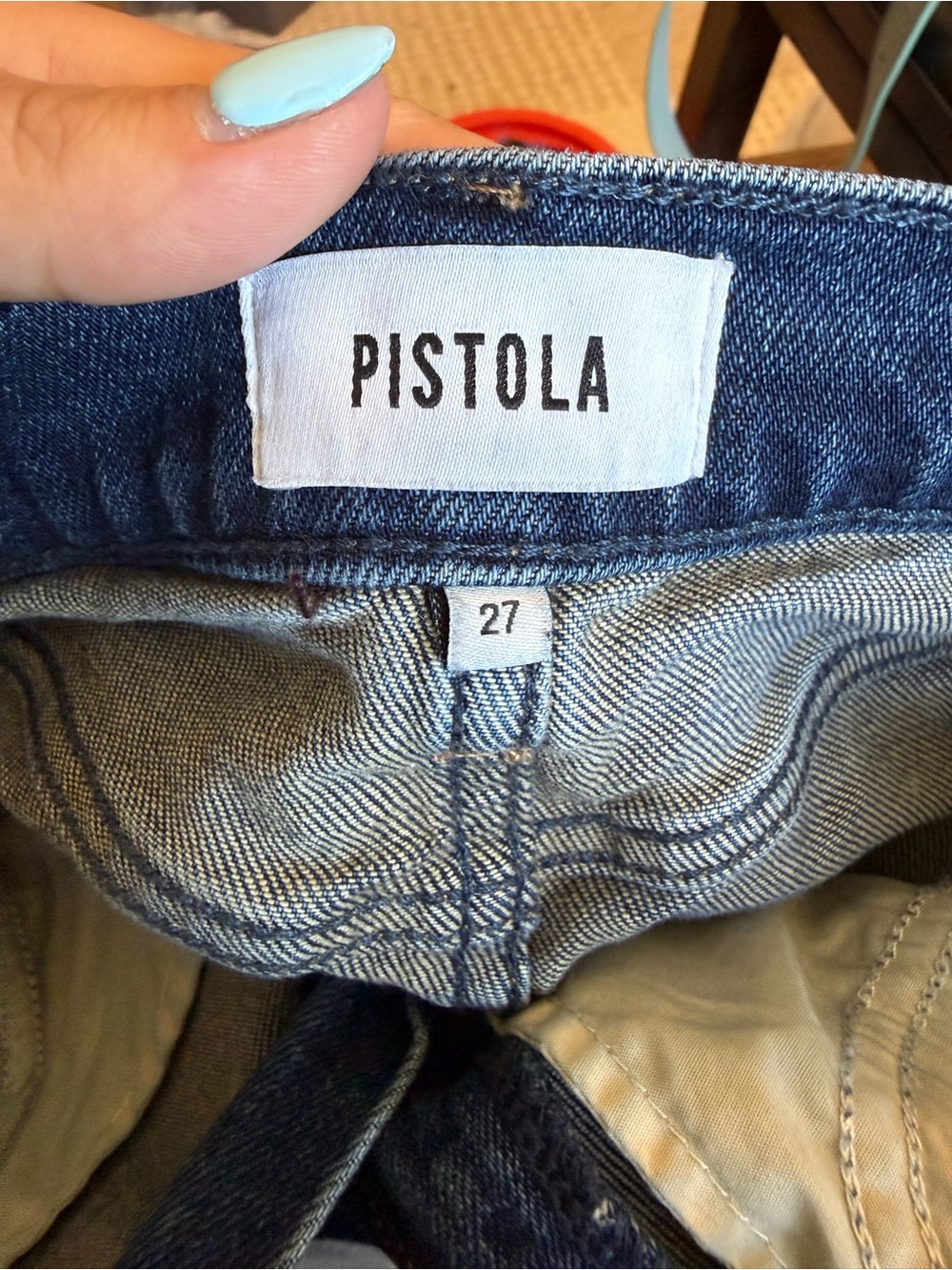 pistola Blue High-Waisted Wide Leg Jeans - Picture 9 of 10
